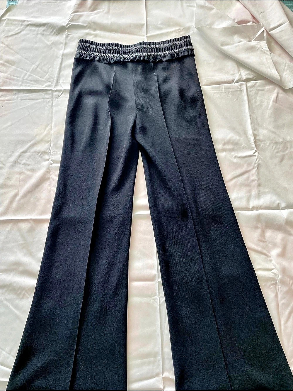 Vintage Christian Dior Wide Leg Boutique Black Flared Trousers – Rare Tall Girl - Picture 2 of 9